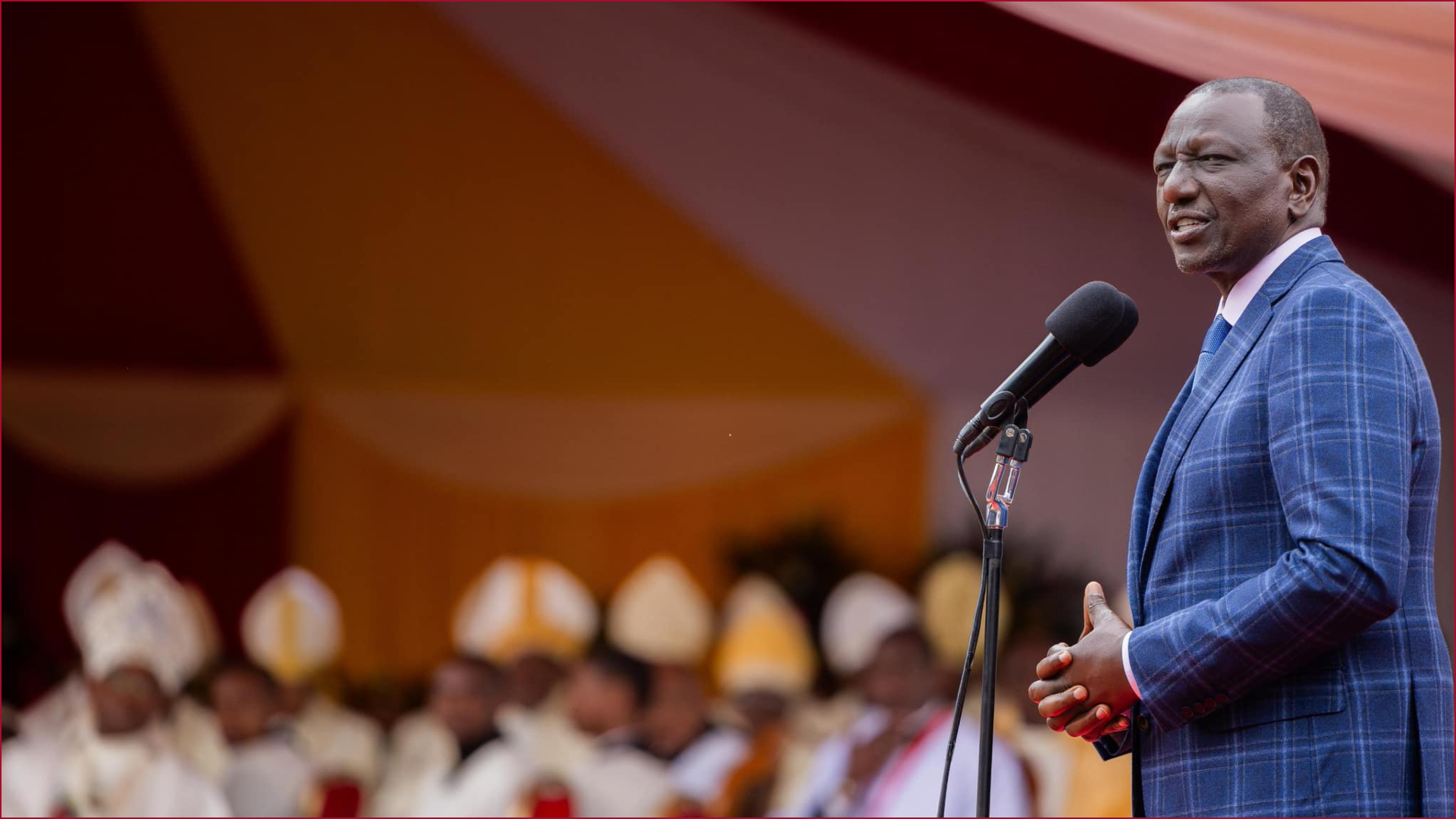 President William Ruto addressing the faithful of the Catholic church in Embu on November 16.